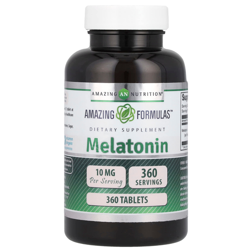 Amazing Nutrition, Мелатонин, 10 мг, 360 таблеток