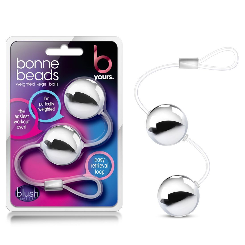 Серебристые вагинальные шарики B Yours Bonne Beads (Цвет: серебристый)