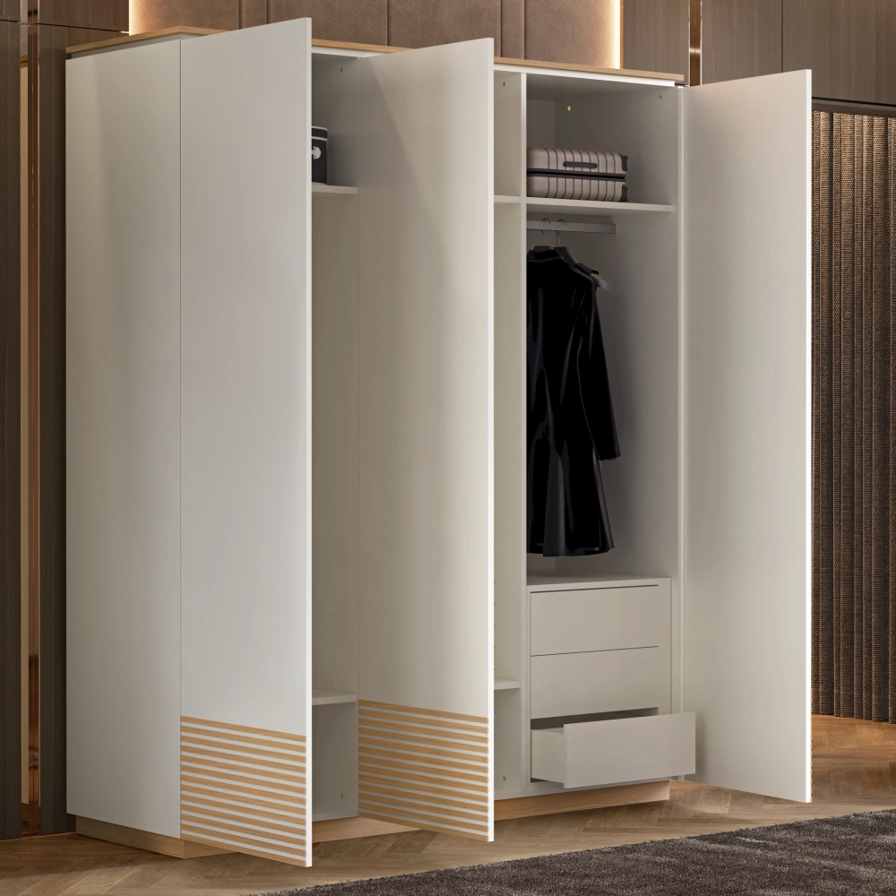 Шкаф NOA 2066 Neutro/Lacado Branco IDC Mobiliario