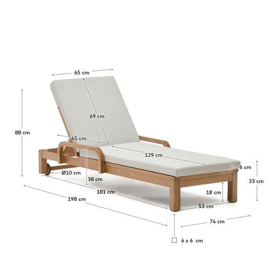 Шезлонг Sonsaura из массива эвкалипта Испания La Forma натуральный