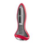 Красная анальная вибропробка 13см с массажем бусинами Satisfyer Rotator Plug 1+
