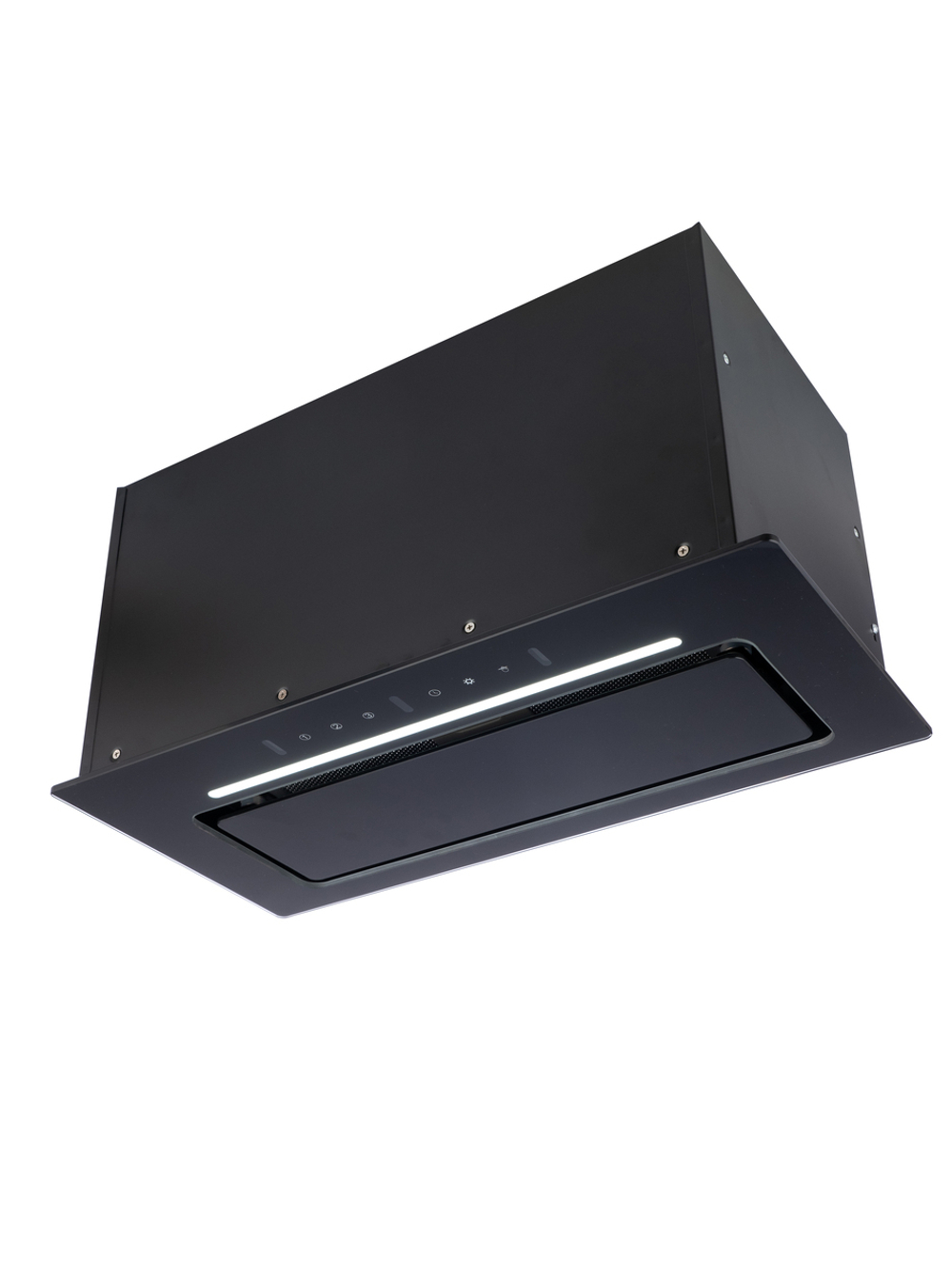 Вытяжка кухонная MACBI Ledy-60GT (BLACK) черный, D150мм,1200м3/ч, полновстраиваемая, мотор 230Ватт, стекло 60см, управл. сенсорное + управл. жестами