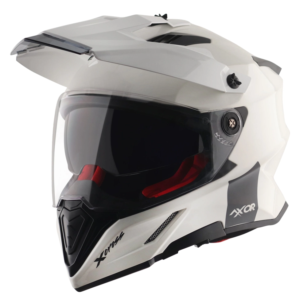 Шлем AXOR X-CROSS DUAL VISOR SC, с визором, цвет белый (M)