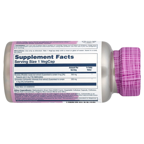 Solaray, Vital Extracts, родиола лимонник, 60 растительных капсул