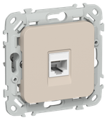 FLITE Розетка компьютерная RJ45 категория 5Е UTP РК5е-1-0-ФлЛ льняной IEK