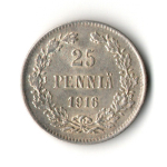 25 пенни 1916 год - S - Россия для Финляндии