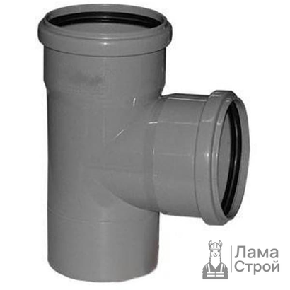 Тройник ПВХ 50 × 50/90 безнапорный серый