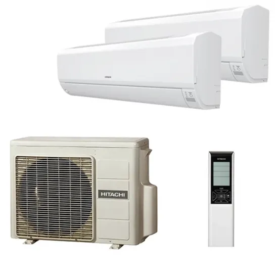 Мультисплит система на 2 комнаты Hitachi RAK-25RPE x 2 / RAM-40NP2E