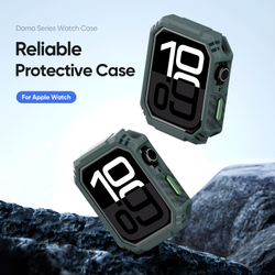Чехол-бампер темно-зеленого цвета из Soft силикона от Dux Ducis для часов Apple Watch 46мм, серия Damo Series Case