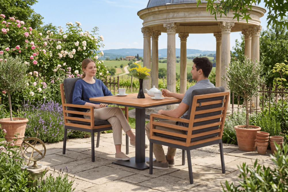 Стол обеденный Ideal Patio ЭГМОНТ из тика 80x80
