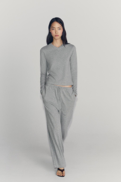 ZARA ШИРОКИЕ СВОБОДНЫЕ БРЮКИ, СЕРЫЙ