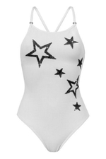 Слитный купальник Shining star с пайетками (Размер: L) (Цвет: красный)