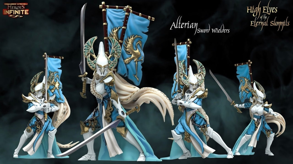 Elven warrior with swords