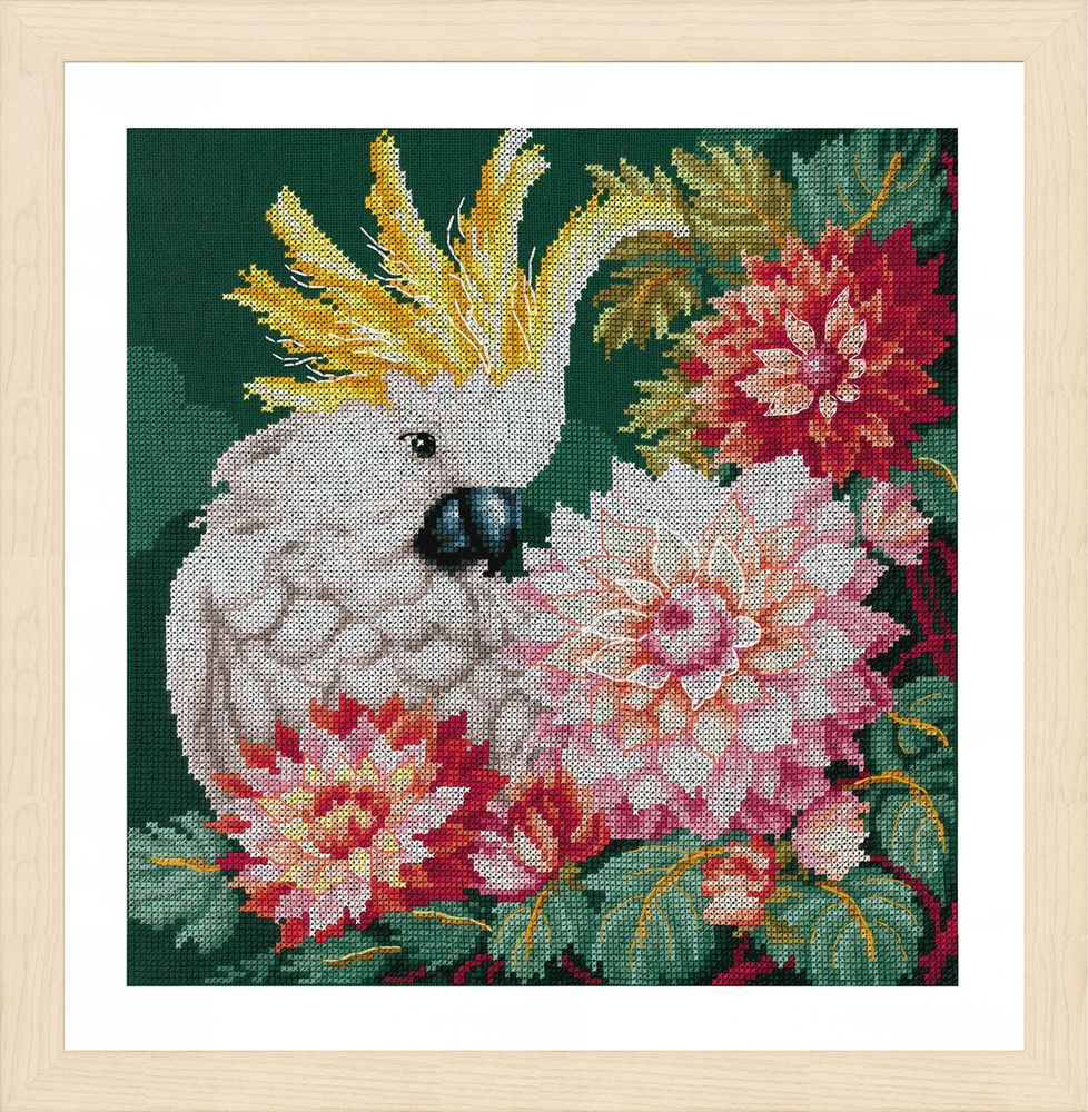Набор для вышивания нитками Lanarte Cockatoo's dahlias Набор для вышивания нитками Lanarte Cockatoo's dahlias