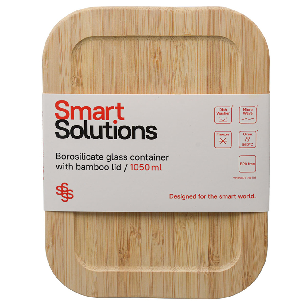 Контейнер для запекания и хранения с крышкой из бамбука 1050мл Smart Solutions