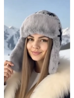 шапка зимняя ушанка вязаная с мехом