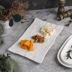 Блюдо прямоугольное 32,5*19,5 см h2 см Texture Style белое фарфор P.L. Proff Cuisine [4]
