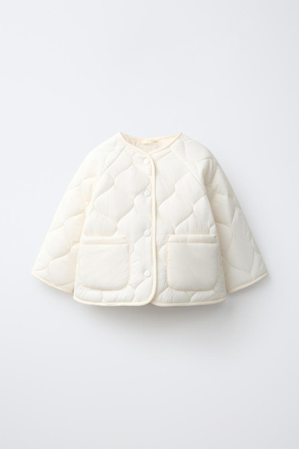 ZARA СТЕГАНАЯ КУРТКА WATER REPELLENT, ЭКРЮ