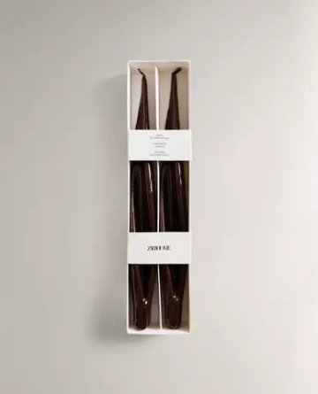 ZARA HOME НАБОР ДЕКОРАТИВНЫХ СВЕЧЕЙ В ФОРМЕ ЛИЛИИ ( 2 ШТ.), КОРИЧНЕВЫЙ