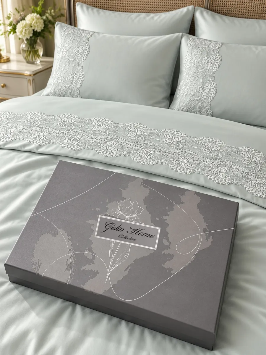 Gelin Home КПБ 6 пр. GULRU цвет мяты пододеяльник 200*220, простынь 240*260, наволочки 50*70 2шт, декоративные наволочки 50*70 2шт GLNN128 — фото 5