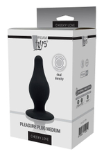 Черный анальный стимулятор DUAL DENSITY PLEASURE PLUG M - 9,3 см. (Цвет: черный)