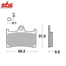 SBS 634DS-2 тормозные колодки передние