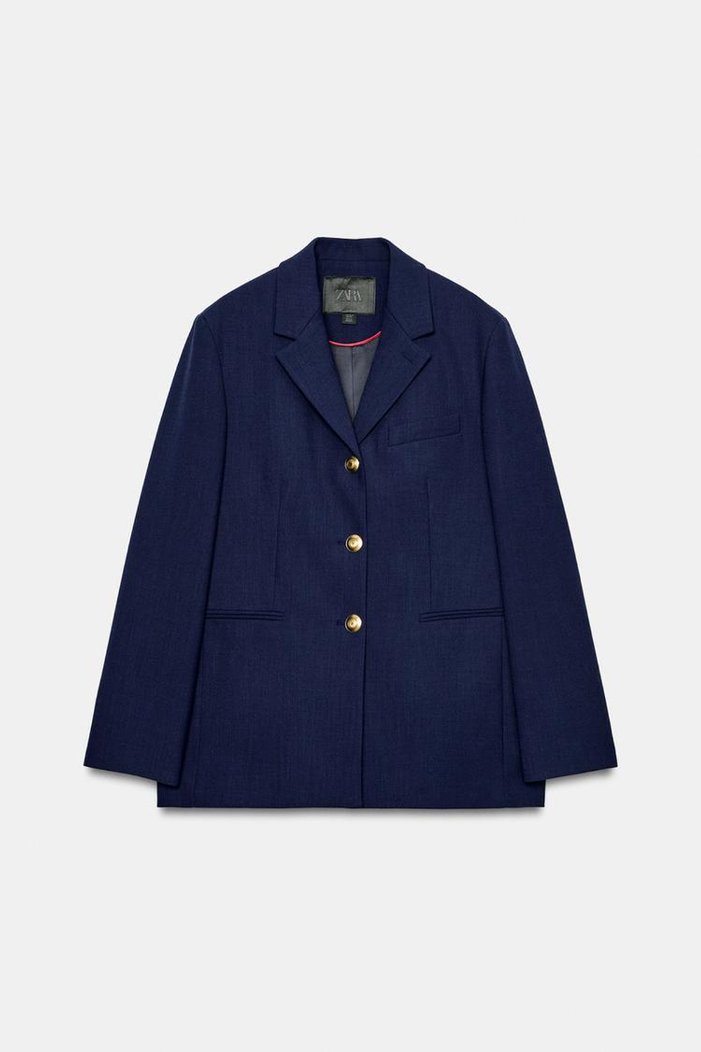 ZARA БЛЕЙЗЕР С ПУГОВИЦАМИ — ZW COLLECTION, ЯРКО-СИНИЙ