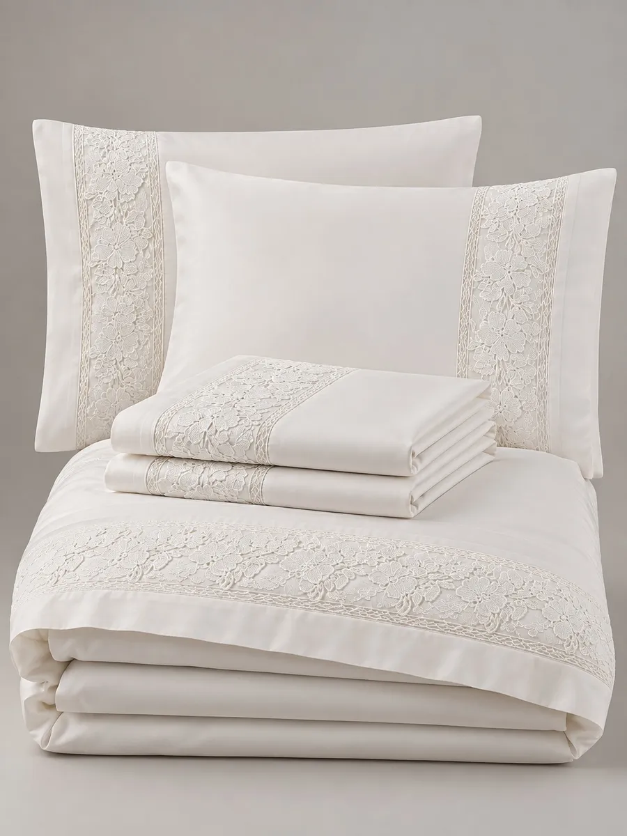 Gelin Home КПБ 6 пр. SULTAN кремовый цвет пододеяльник 200*220, простынь 240*260, наволочки 50*70 2шт, декоративные наволочки 50*70 2шт GLNN186 — фото 12