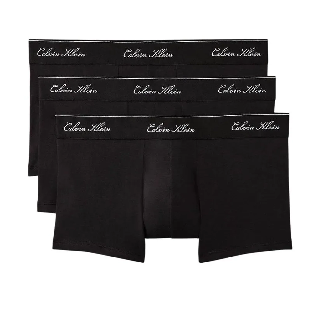 Боксерки теннисные Calvin Klein Icon Cotton Stretch Script Low Rise Trunks 3P - multicolor