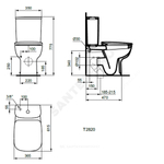 Чаша унитаза горизонтальный выпуск без сиденья белая Esedra Ideal Standard T282001.