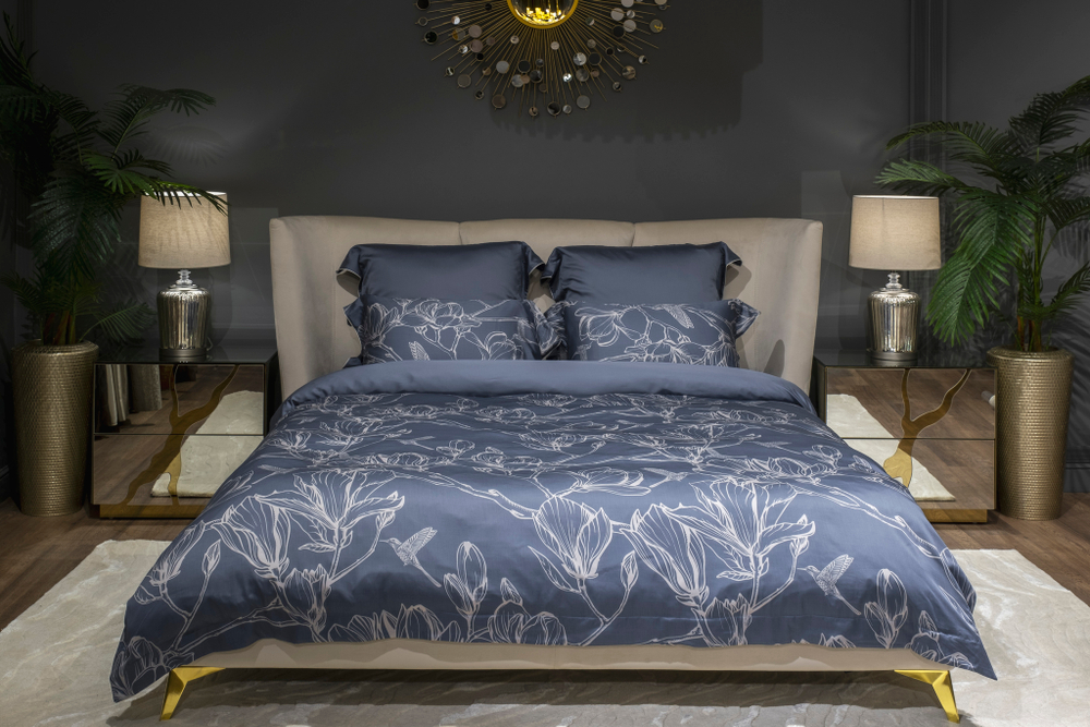 Пододеяльник 145x210 Garda Decor Магнолия синий