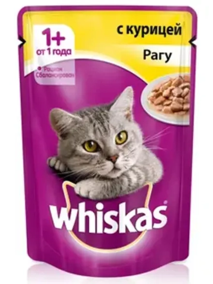 WHISKAS пауч рагу курица 75 г.