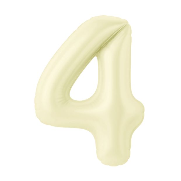 A Шар (40''/102 см) Цифра, 4 Slim, Пыльный лайм, 1 шт. в уп. (БГ-60)