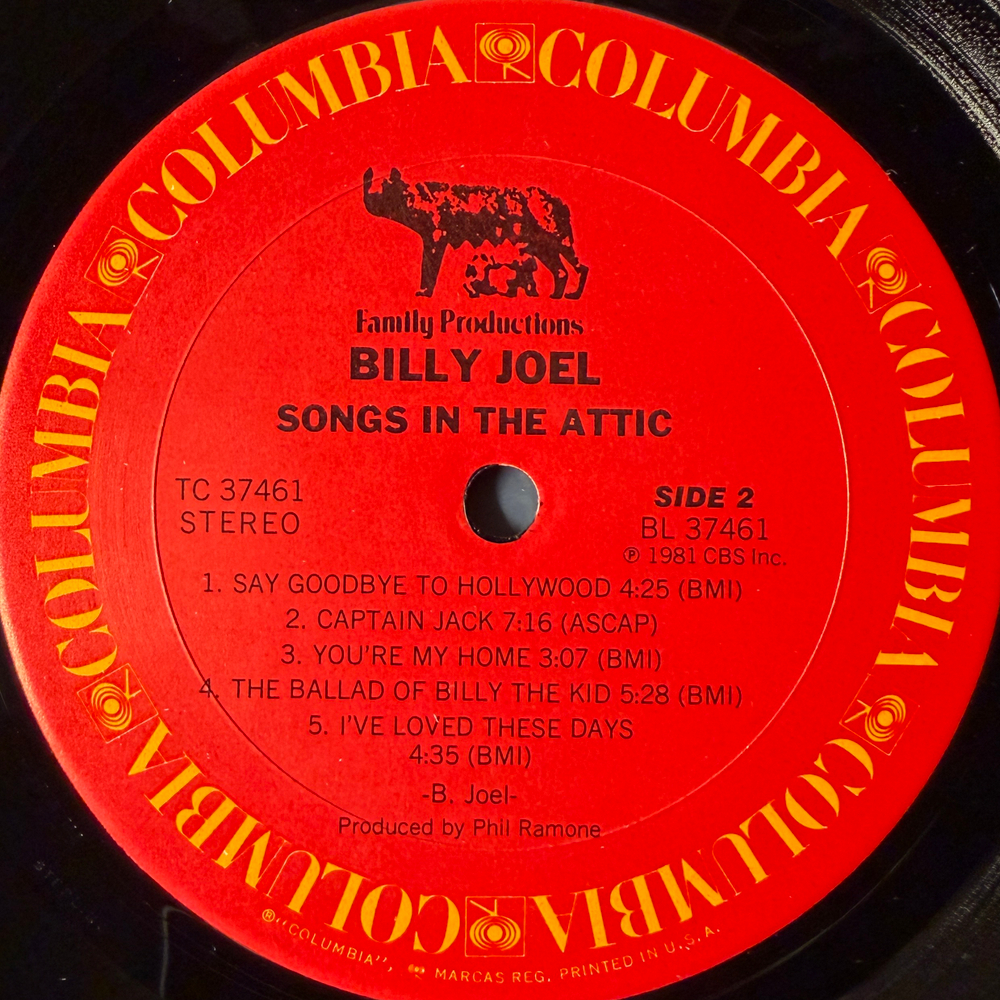 Billy Joel ‎– Songs In The Attic (США 1981г.)