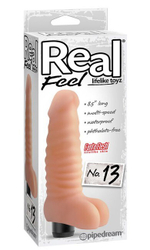 Рельефный фаллос с вибрацией Real Feel №13 (Цвет: телесный)