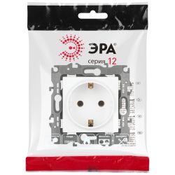 Розетка ЭРА Серия 12 12-2101-01М 2P+E Schuko 16А-250В белый матовый | Эра 12