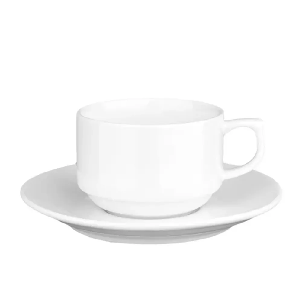 Чайная пара 180 мл белая d 8,2 см h5,5 см фарфор Stackable P.L. Proff Cuisine [4]