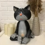 Копилка из гипса «Кот большой» 41см (черный)