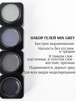 Набор гели для ногтей MIX Grey