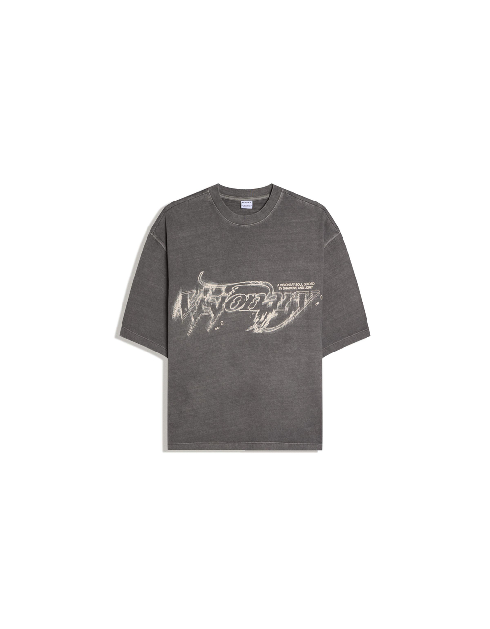Мужская футболка boxy fit с принтом, арт. 1916/732 - BERSHKA