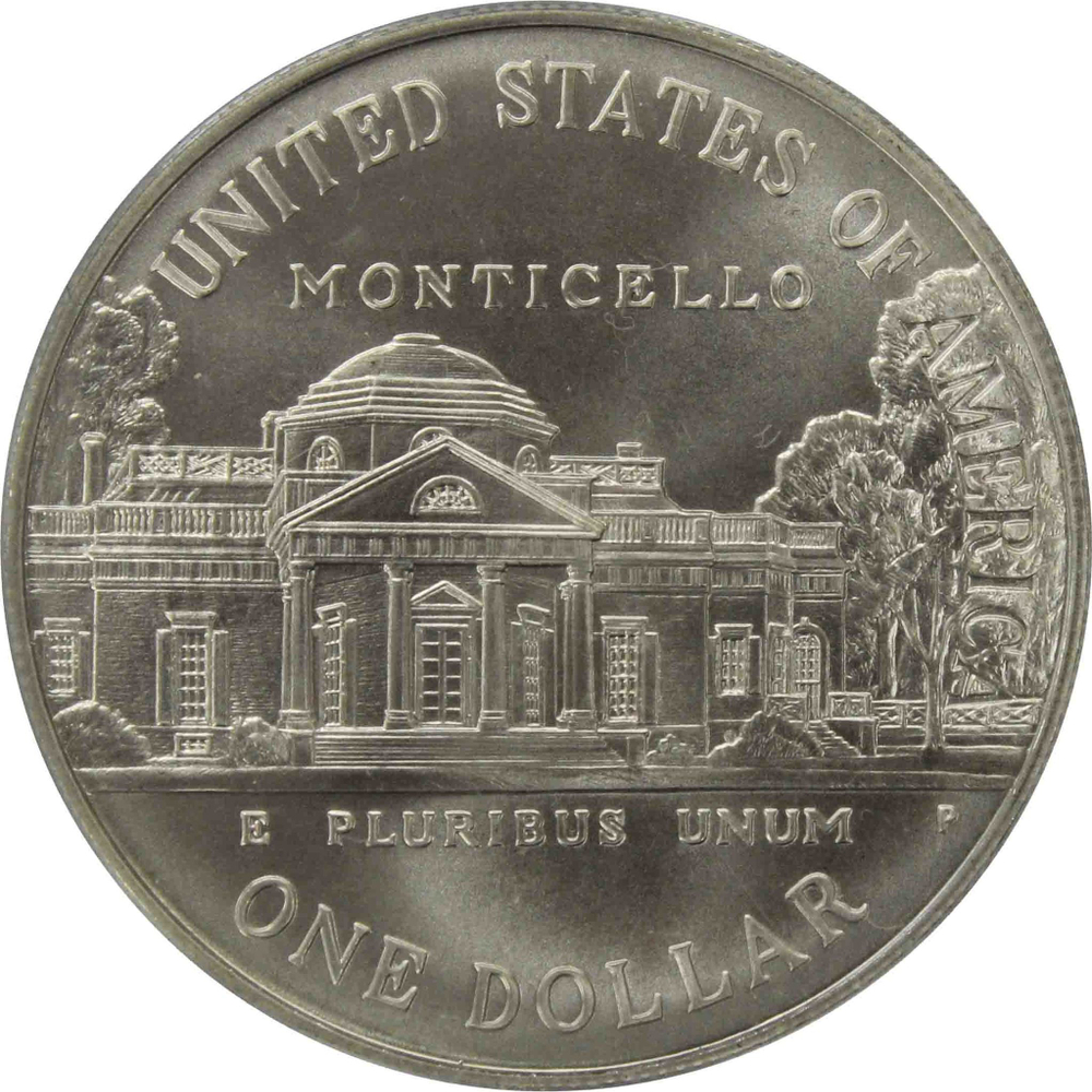 1 доллар. 250-летие со дня рождения Томаса Джефферсона (P) 1993 г. UNC