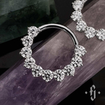 Кликер "Gloss" с камнями 2.5мм - Белое золото - White CZ