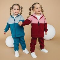 Толстовка Колор блок "Пепел/Джинс" утепленная