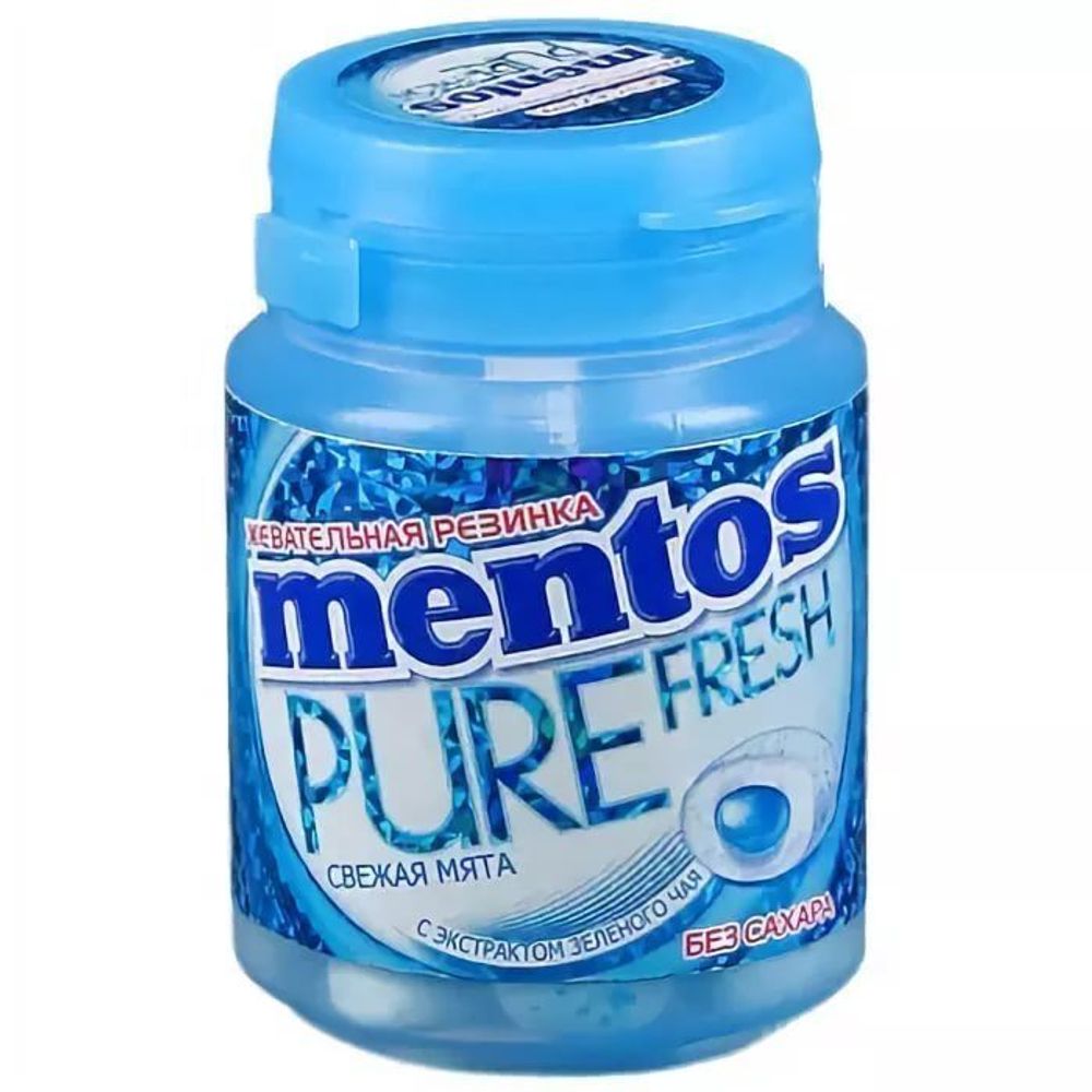 *Жев резинка Mentos 60гр Pure Fresh Mint (Свежая мята) (6)*4 банка