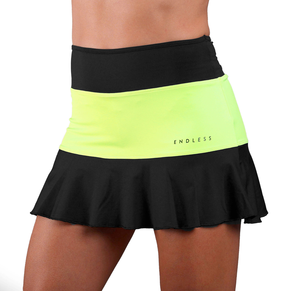 Женская теннисная юбка Endless Lace Skirt Women - Black, Neon Green