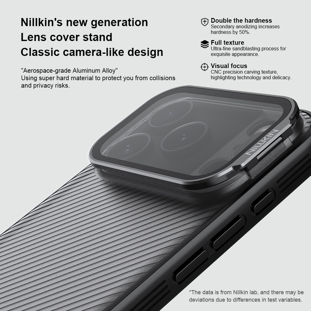 Чехол тонированный на смартфона iPhone 17 Pro, серия CamShield Prop (версия с прозрачной крышкой объектива) от Nillkin