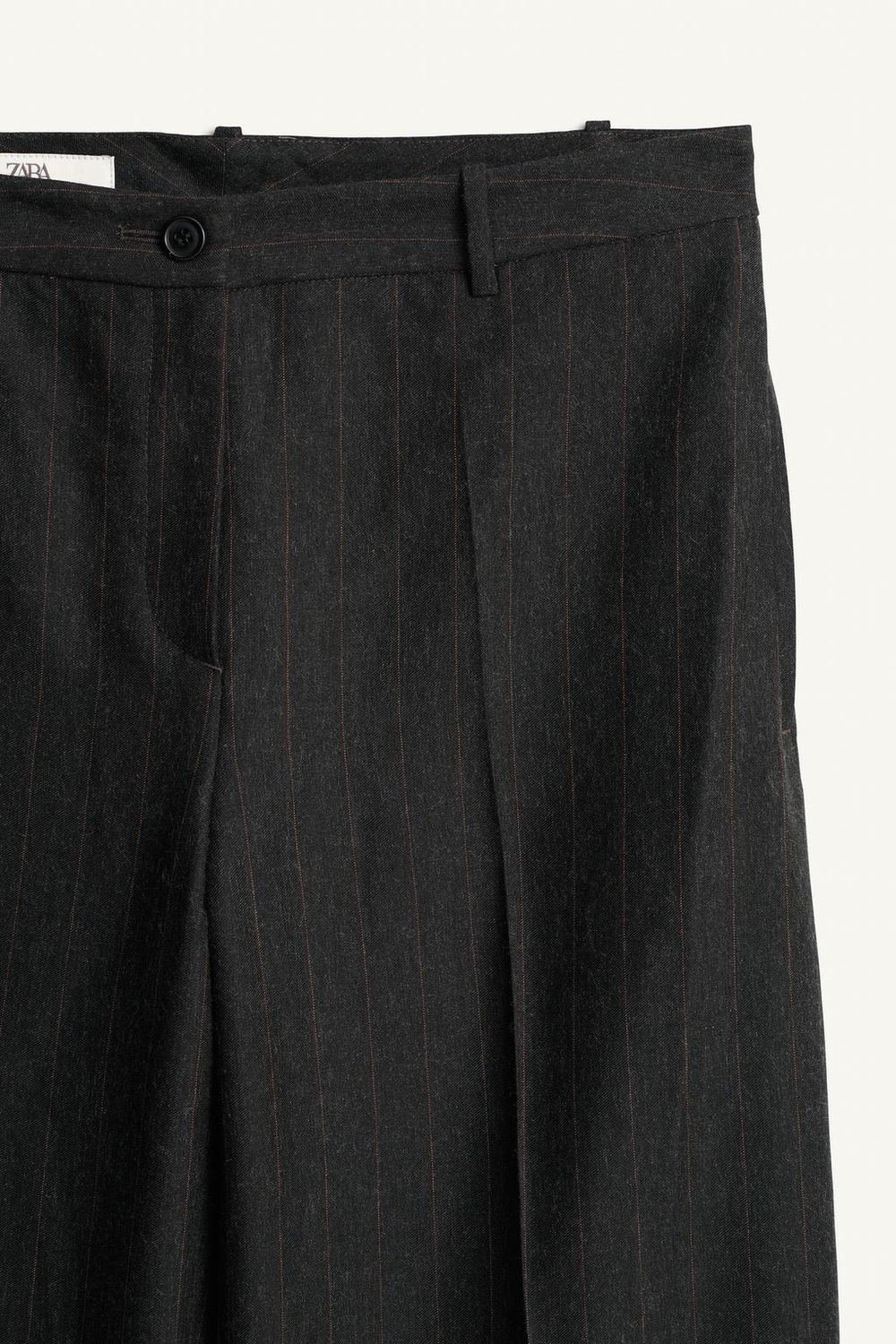 ZARA БРЮКИ В ПОЛОСКУ С КОНТРАСТНЫМ НИЗОМ — LIMITED EDITION, ЧЕРНЫЙ