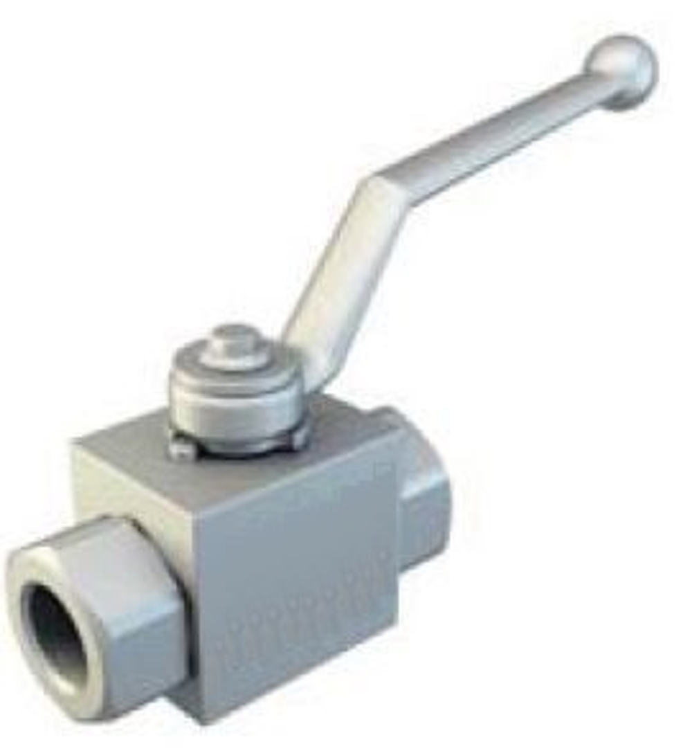 Кран 2-х ходовой шаровый BSP 3/8" DN10 P=500 compact с отверстиями для монтажа VERSO