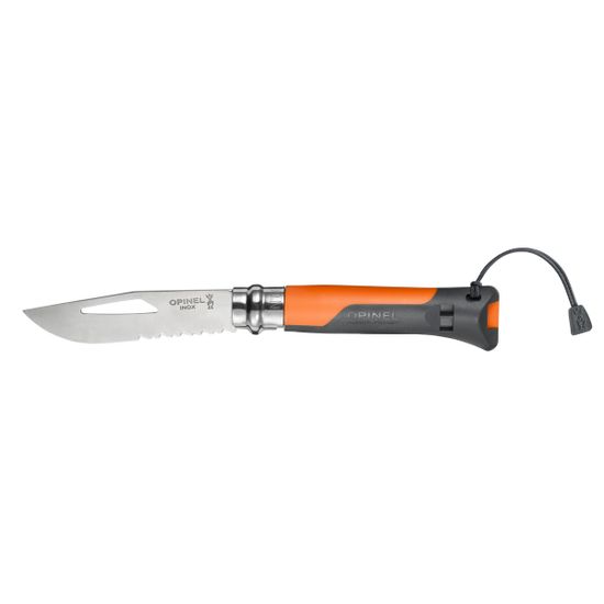 Складной нож Opinel №8 Outdoor Earth, оранжевый c клинком из стали Sandvik™ 12С27, рукоять Полиформальдегид POM (пластик)