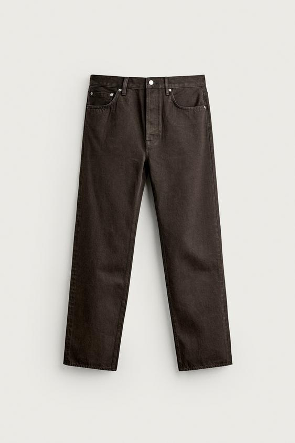ZARA X AARON LEVIN ДЖИНСЫ STRAIGHT FIT, ШОКОЛАДНО-КОРИЧНЕВЫЙ